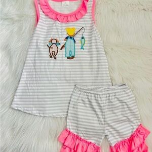 Girls 6/7 Boutique Fishing Outfit